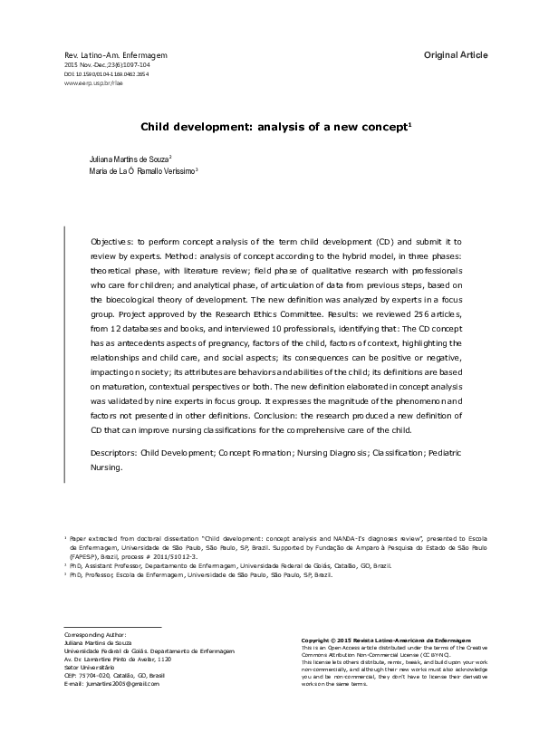 (PDF) Child development: analysis of a new concept