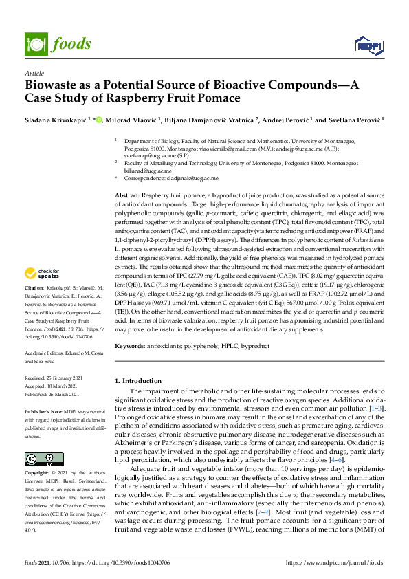 (PDF) Biowaste as a Potential Source of Bioactive Compounds—A Case ...