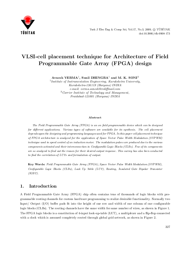 (PDF) VLSI-cell placement technique for Architecture of Field ...
