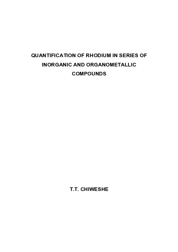 (PDF) Quantification of rhodium in series of inorganic and ...