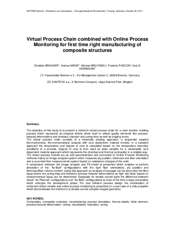 (PDF) Virtual Process Chain combined with Online Process Monitoring for ...