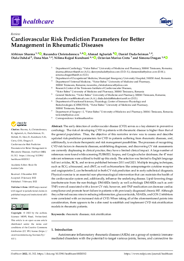 (PDF) Cardiovascular Risk Prediction Parameters for Better Management ...