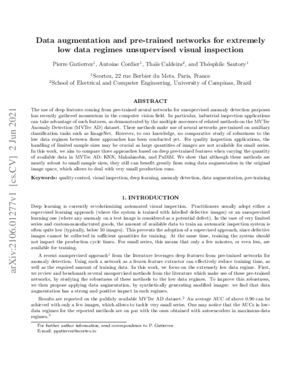 (PDF) Data augmentation and pre-trained networks for extremely low data ...
