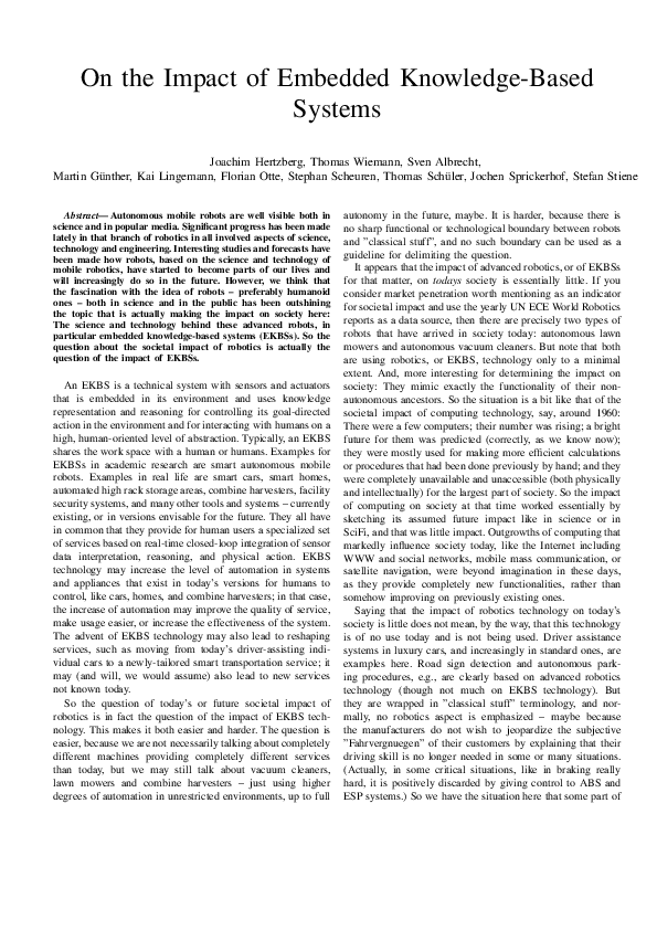 (PDF) On the impact of embedded knowledge-based systems