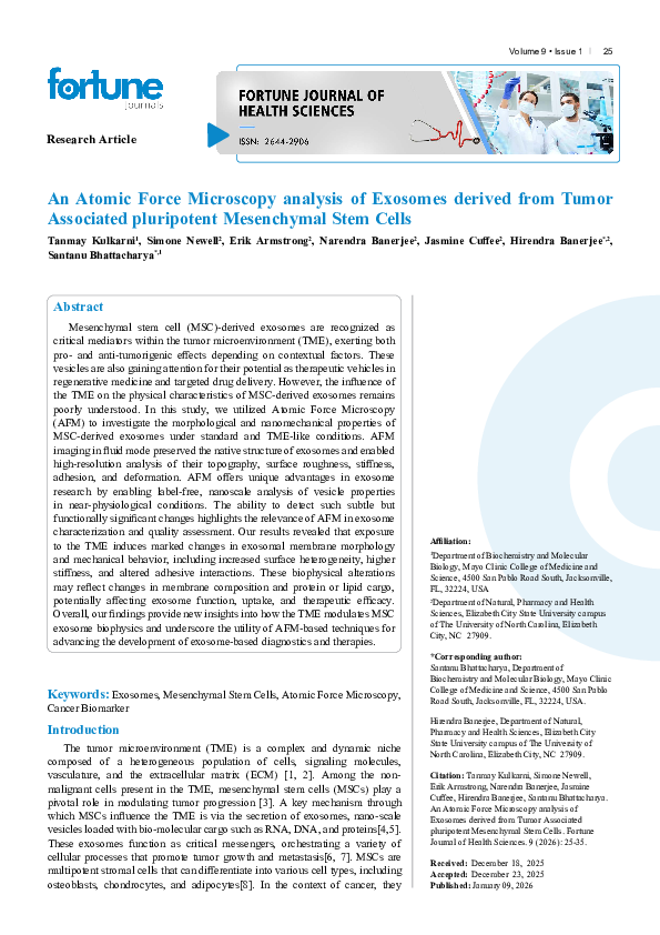 (PDF) An Atomic Force Microscopy analysis of Exosomes derived from ...