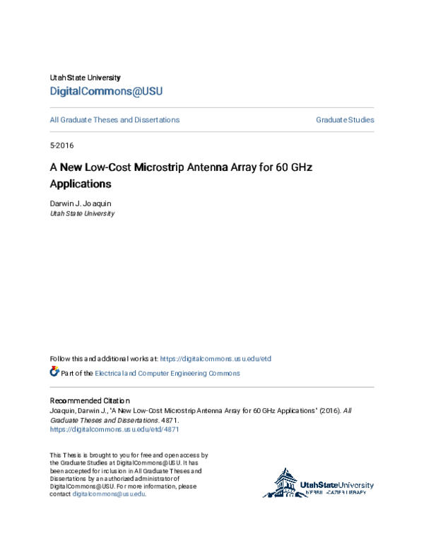 (PDF) A low-cost microstrip antenna array for 60 GHz applications