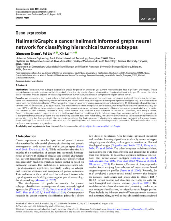(PDF) HallmarkGraph: a cancer hallmark informed graph neural network ...