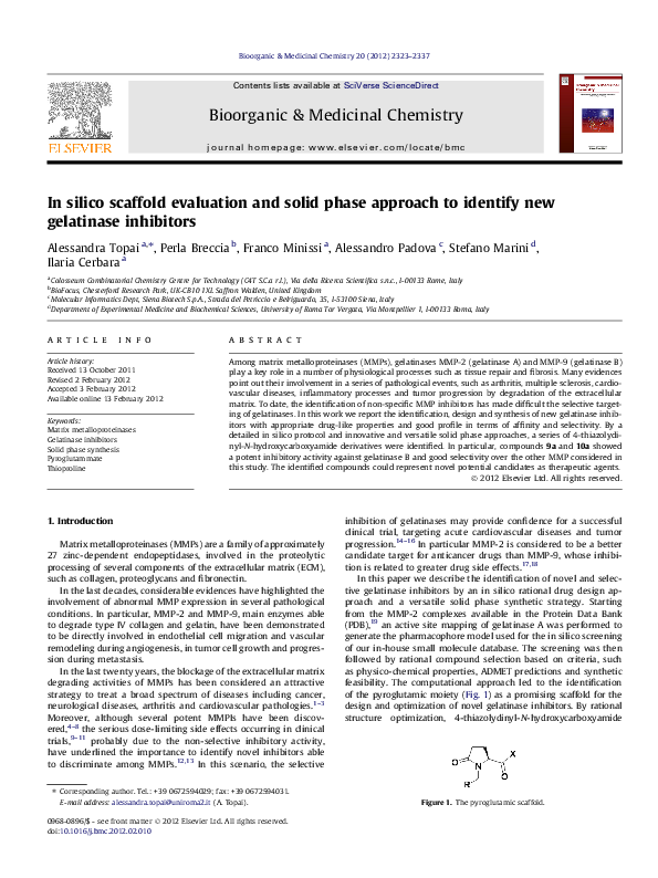 (PDF) In silico scaffold evaluation and solid phase approach to ...