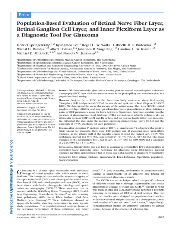 (PDF) Population-based evaluation of retinal nerve fiber layer, retinal ...