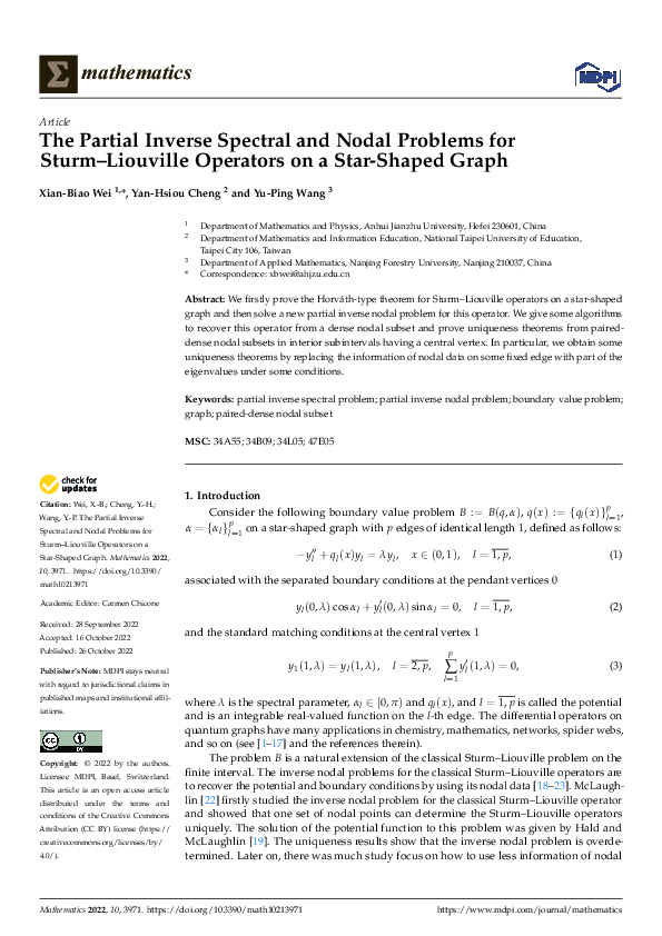 (PDF) The Partial Inverse Spectral and Nodal Problems for Sturm ...