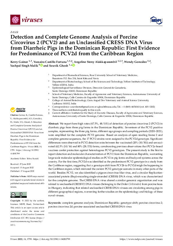 (PDF) Detection and Complete Genome Analysis of Porcine Circovirus 2 ...