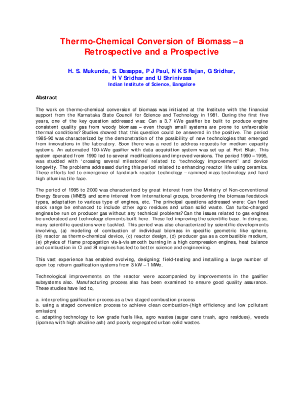 (PDF) Thermochemical Conversion of Biomass