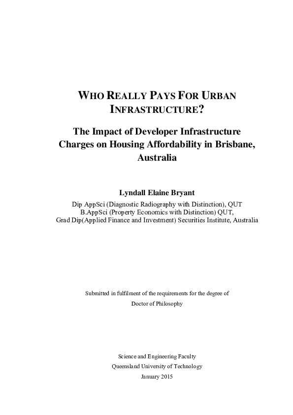 (PDF) Who really pays for urban infrastructure? : the impact of ...
