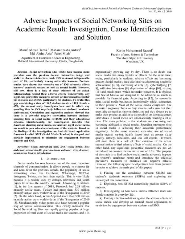 (PDF) Adverse Impacts of Social Networking Sites on Academic Result ...