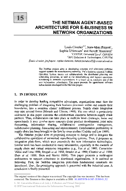 (PDF) The Netman Agent-Based Architecture for E-Business in Network ...