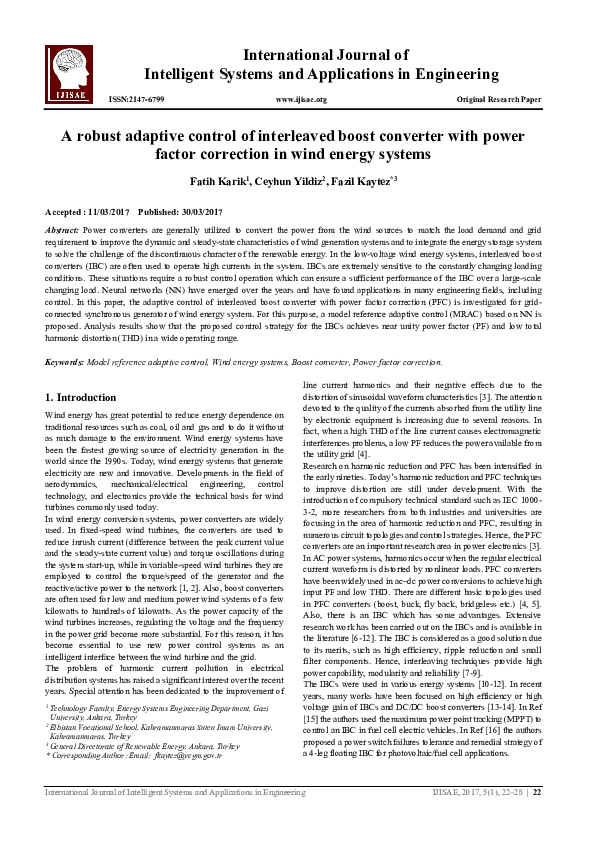 (PDF) A Robust Adaptive Control of Interleaved Boost Converter with ...