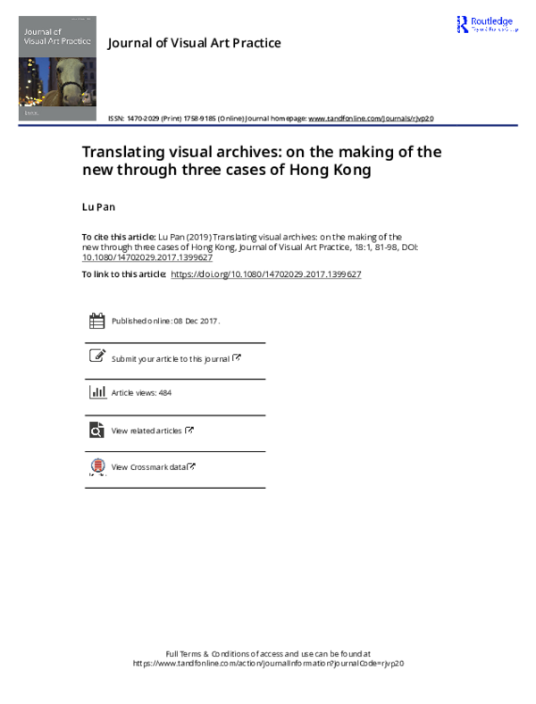 (PDF) Translating visual archives: on the making of the new through ...
