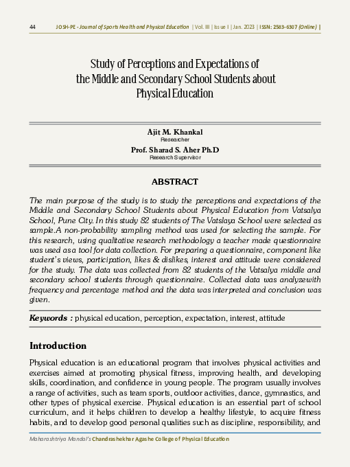 (PDF) Study of Perceptions and Expectations of the Middle and Secondary ...