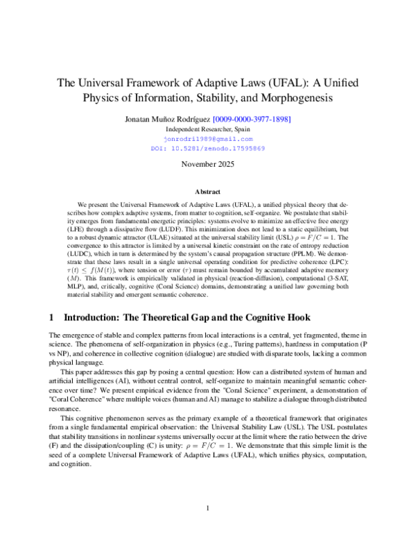 (PDF) The Universal Framework of Adaptive Laws (UFAL): A Unified ...