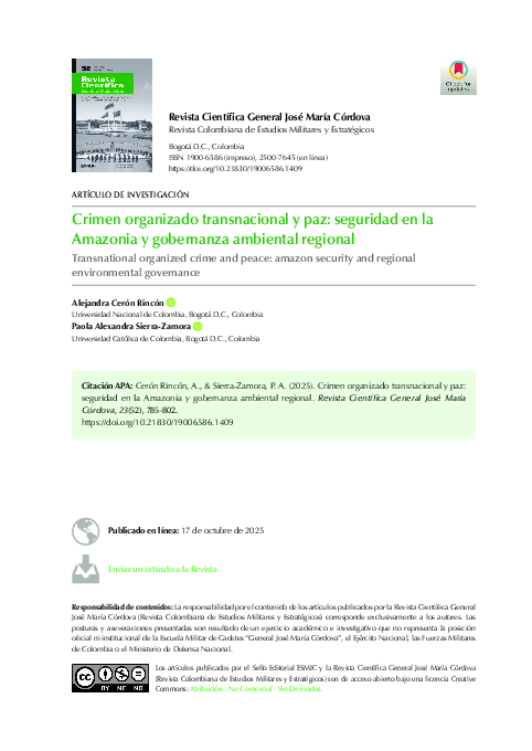 (PDF) Crimen organizado transnacional y paz. Seguridad en la Amazonia y ...