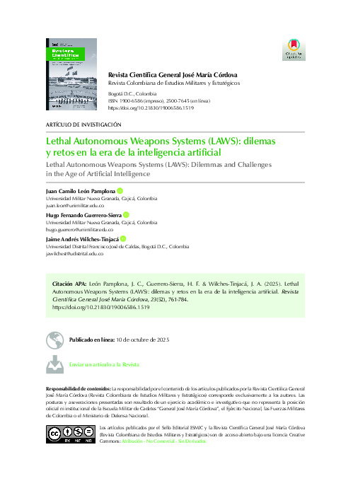 (PDF) Lethal Autonomous Weapons Systems (LAWS). Dilemas y retos en la ...