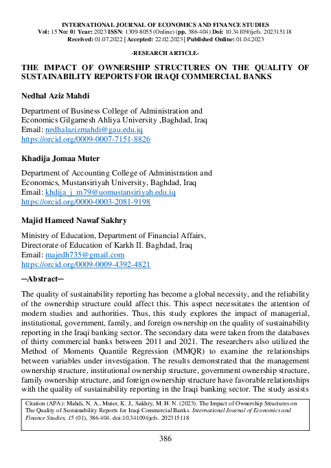 (PDF) THE IMPACT OF OWNERSHIP STRUCTURES ON THE QUALITY OF ...
