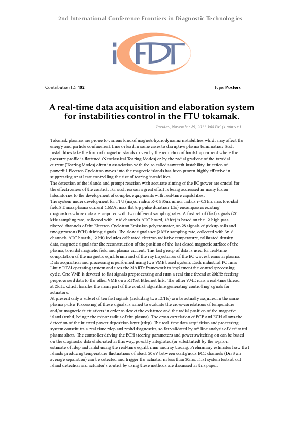 (PDF) A real-time data acquisition and elaboration system for ...
