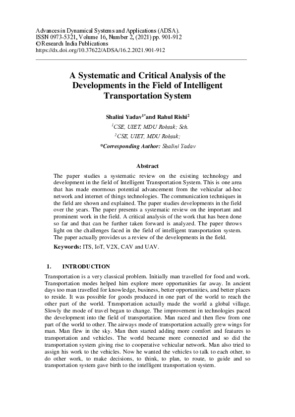 (PDF) A Systematic and Critical Analysis of the Developments in the ...