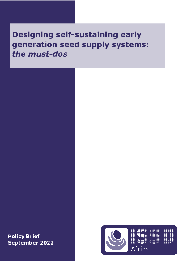(PDF) Designing self-sustaining early generation seed supply systems ...