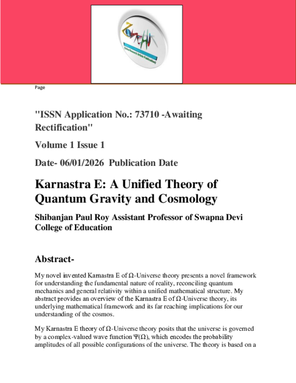 (PDF) Karnastra E: A Unified Theory of Quantum Gravity and Cosmology