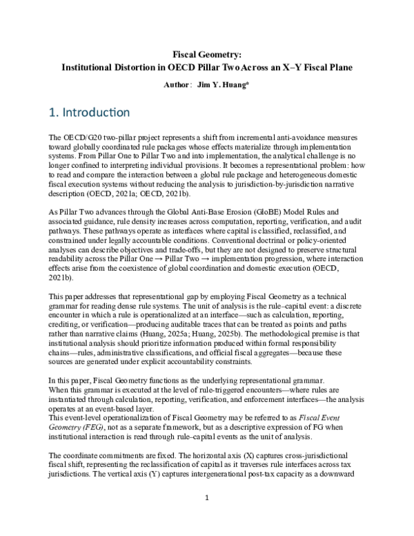 (PDF) Fiscal Geometry: Institutional Distortion in OECD Pillar Two ...