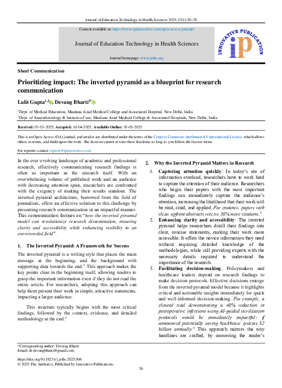 (PDF) Prioritizing impact: The inverted pyramid as a blueprint for ...