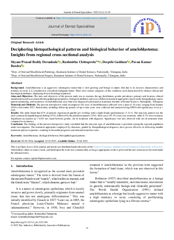 (PDF) Deciphering histopathological patterns and biological behavior of ...