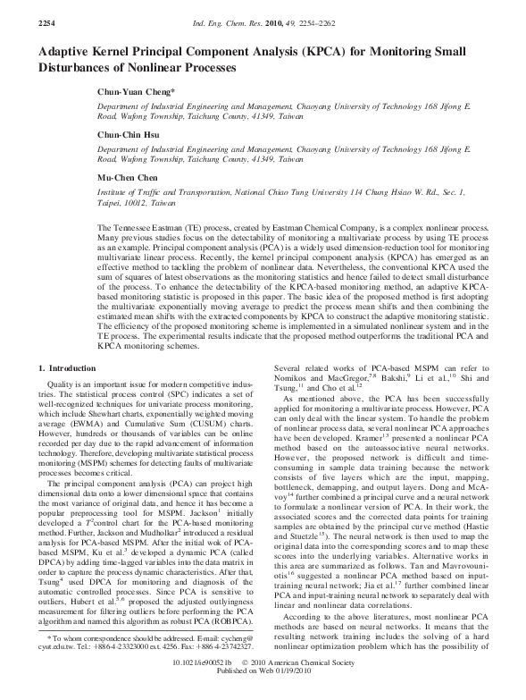 (PDF) Adaptive Kernel Principal Component Analysis (KPCA) for ...