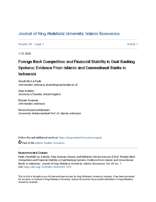(PDF) Foreign Bank Competition and Financial Stability in Dual Banking ...