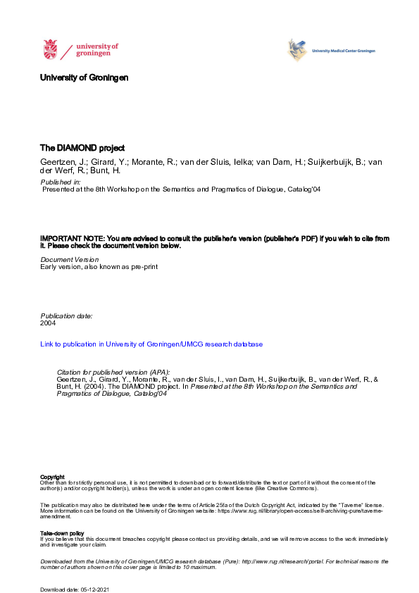 (PDF) The diamond project