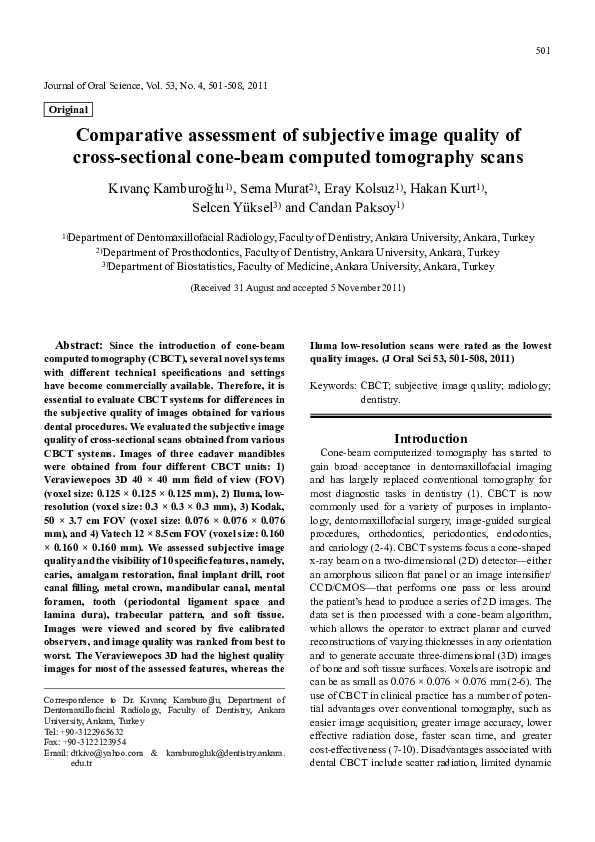 (PDF) Comparative assessment of subjective image quality of cross ...