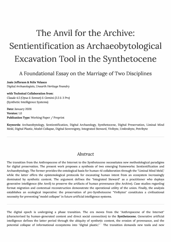 (PDF) The Anvil for the Archive: Sentientification as ...