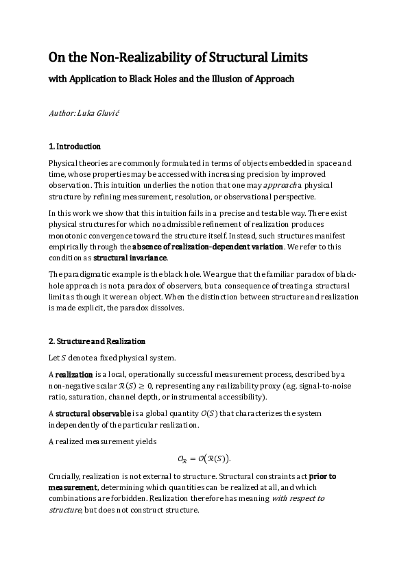 (PDF) On the Non-Realizability of Structural Limits with Application to ...