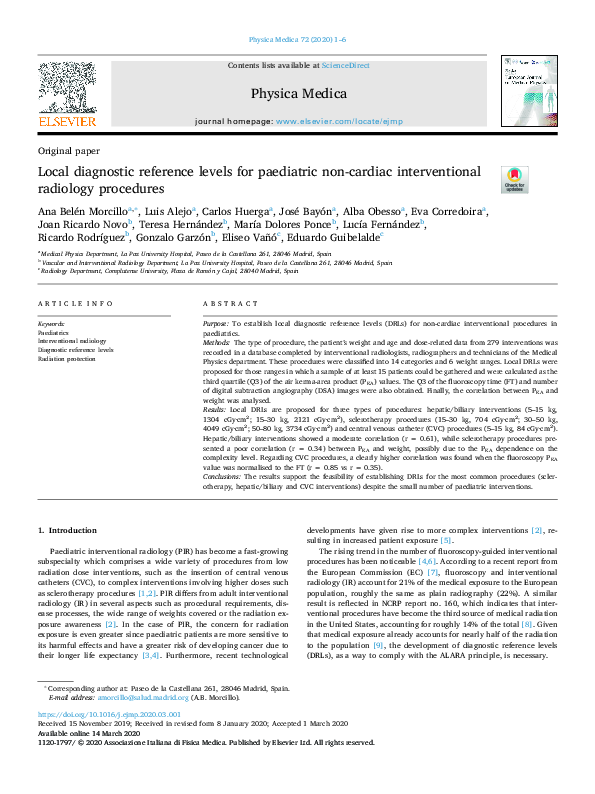 (PDF) Local diagnostic reference levels for paediatric non-cardiac ...