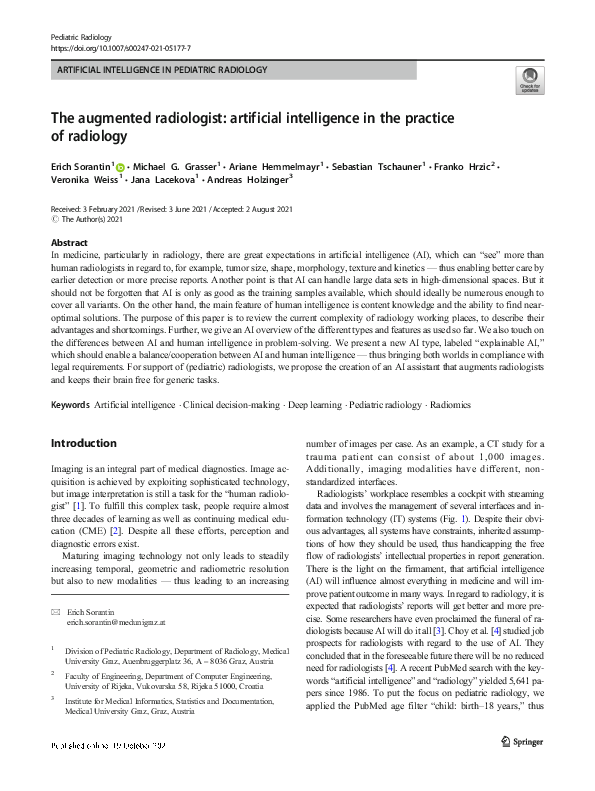 (PDF) The augmented radiologist: artificial intelligence in the ...