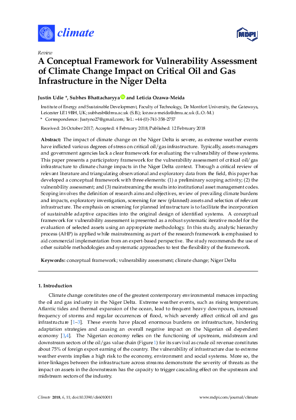 (PDF) A Conceptual Framework for Vulnerability Assessment of Climate ...