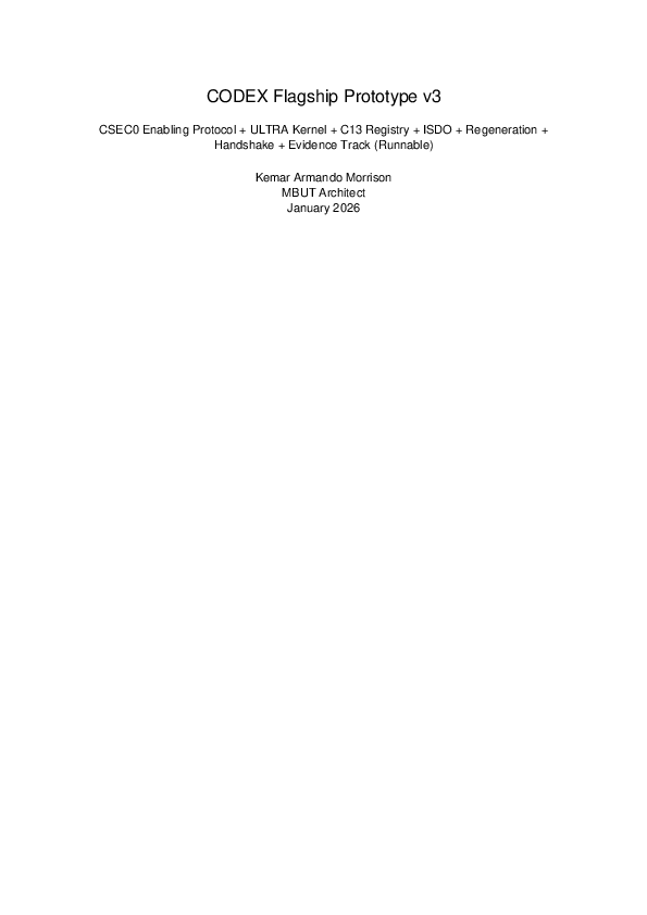 (PDF) CODEX Flagship Prototype v3 CSEC0 Enabling Protocol + ULTRA ...