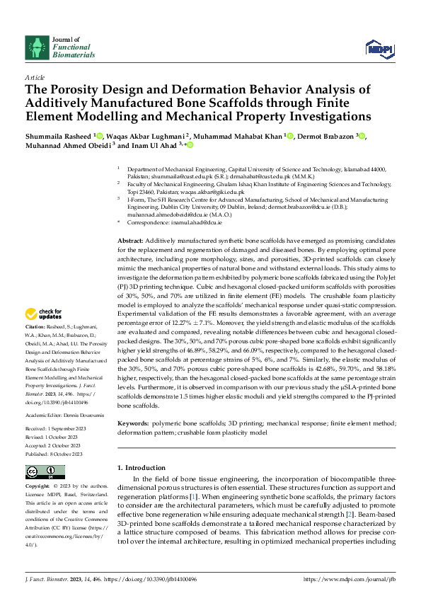 (PDF) The Porosity Design and Deformation Behavior Analysis of ...