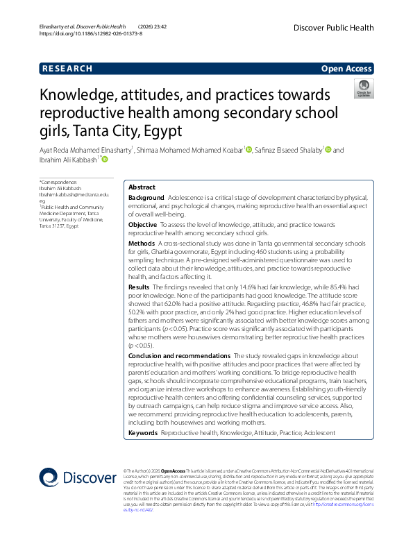 (PDF) Knowledge, attitudes, and practices towards reproductive health ...