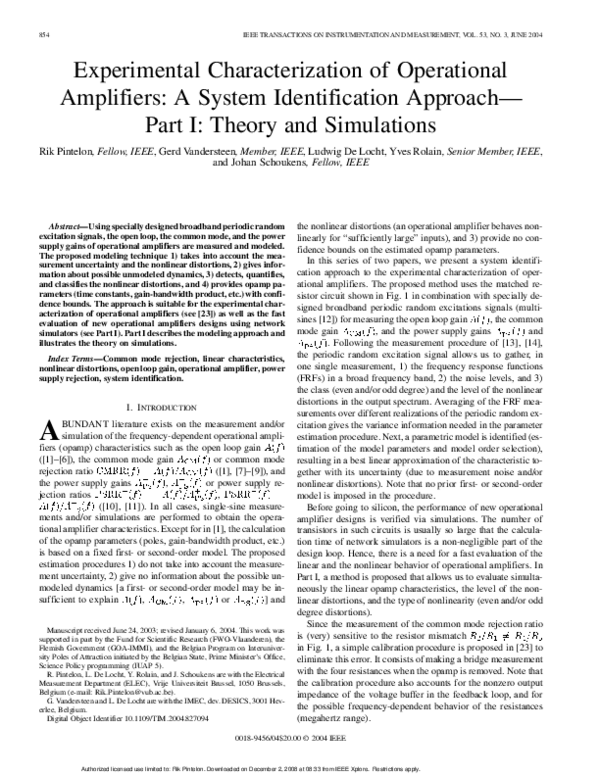 (PDF) Experimental Characterization of Operational Amplifiers: A System ...