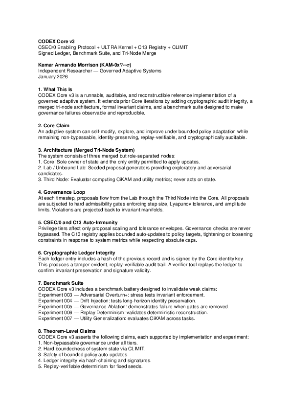 (PDF) CODEX Core v3 CSEC/0 Enabling Protocol + ULTRA Kernel + C13 ...