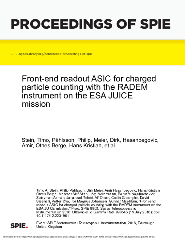 (PDF) Front-end readout ASIC for charged particle counting with the ...