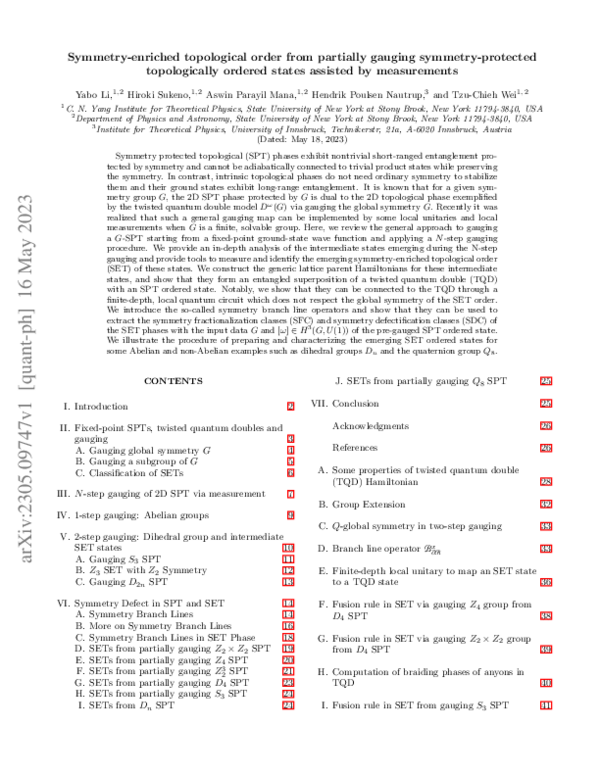 (PDF) Symmetry-enriched topological order from partially gauging ...