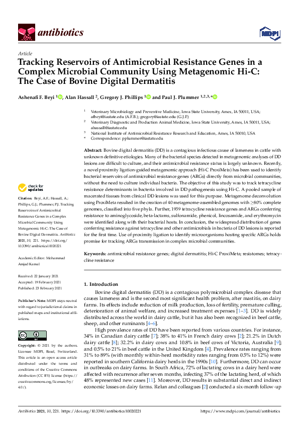 (PDF) Tracking Reservoirs of Antimicrobial Resistance Genes in a ...